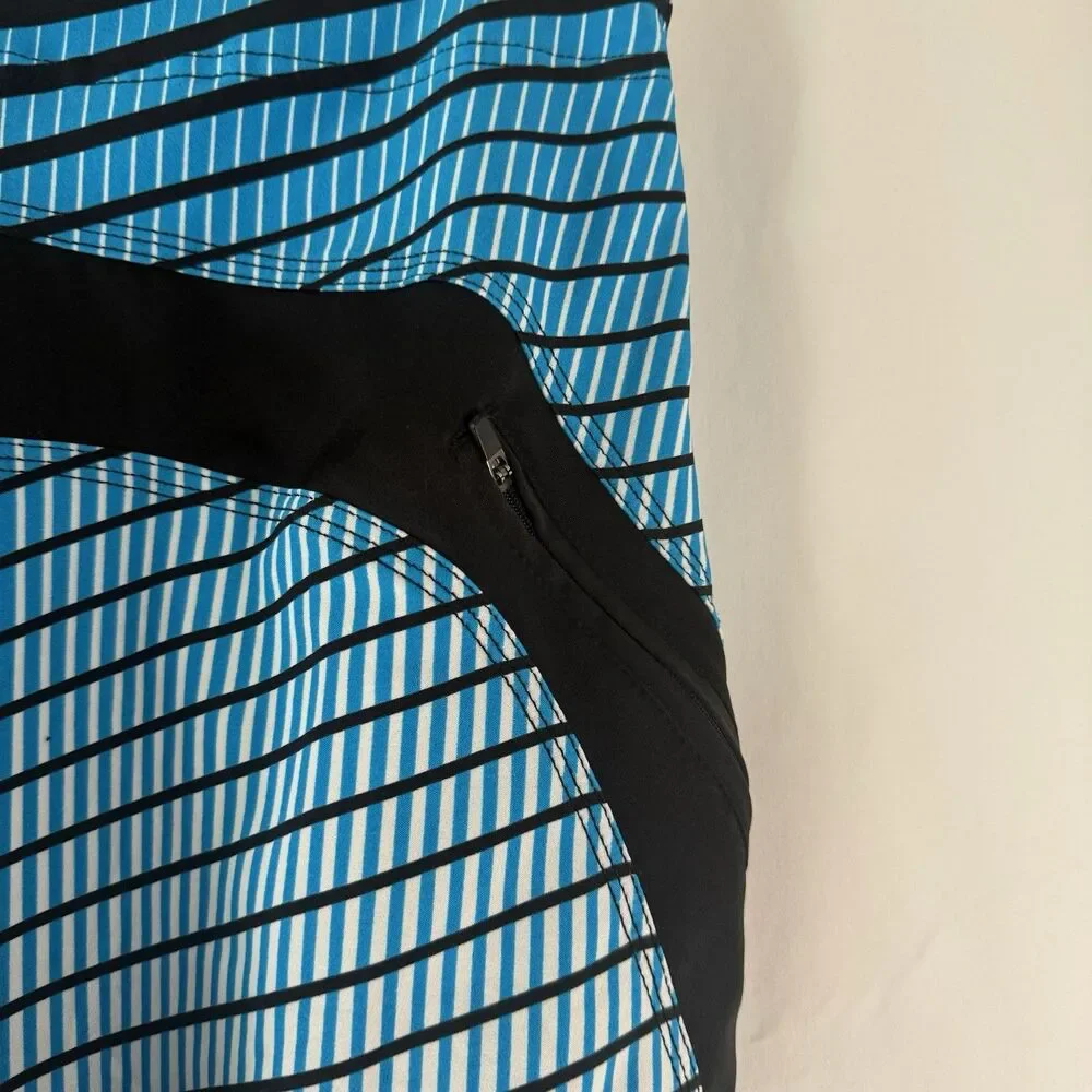 Ron Jon Surf Shop Swim Trunks Men's 32 Blue Black Striped Drawstring 9